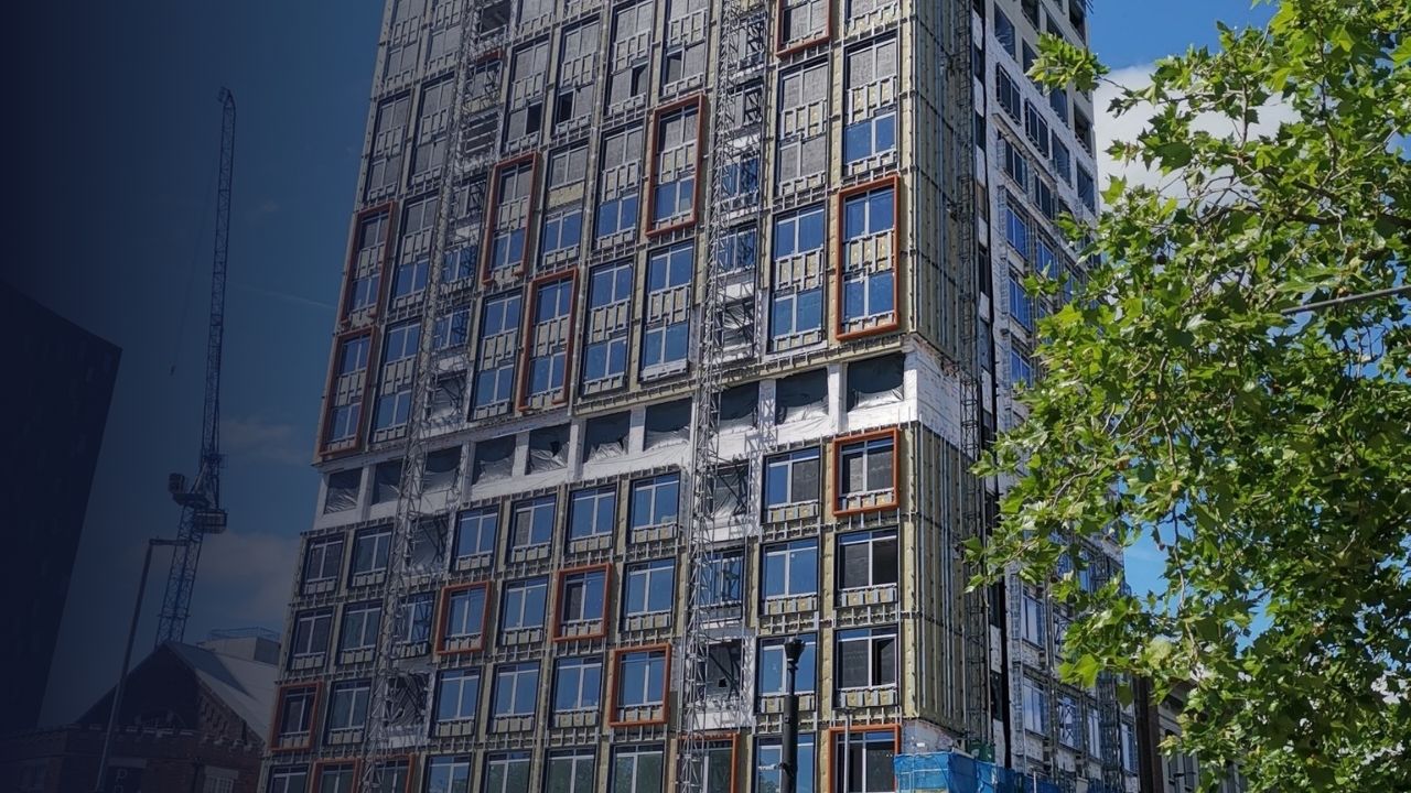 Steel framing systems installation on a new residential building site